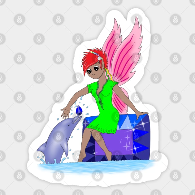 Sapphire Crystal Fairy Sticker by MelanieJeyakkumar